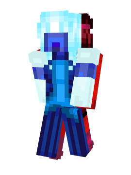 Minecraft skin of Rainbowdragon145: a figure in pale blue, dark blue and red.